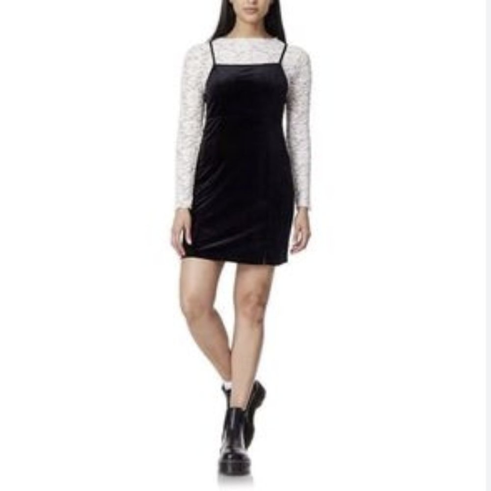 JUNIORS WALLFLOWER LACE TEE & VALOUR DRESS SET SIZE L #472